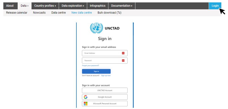 Data Centre Login